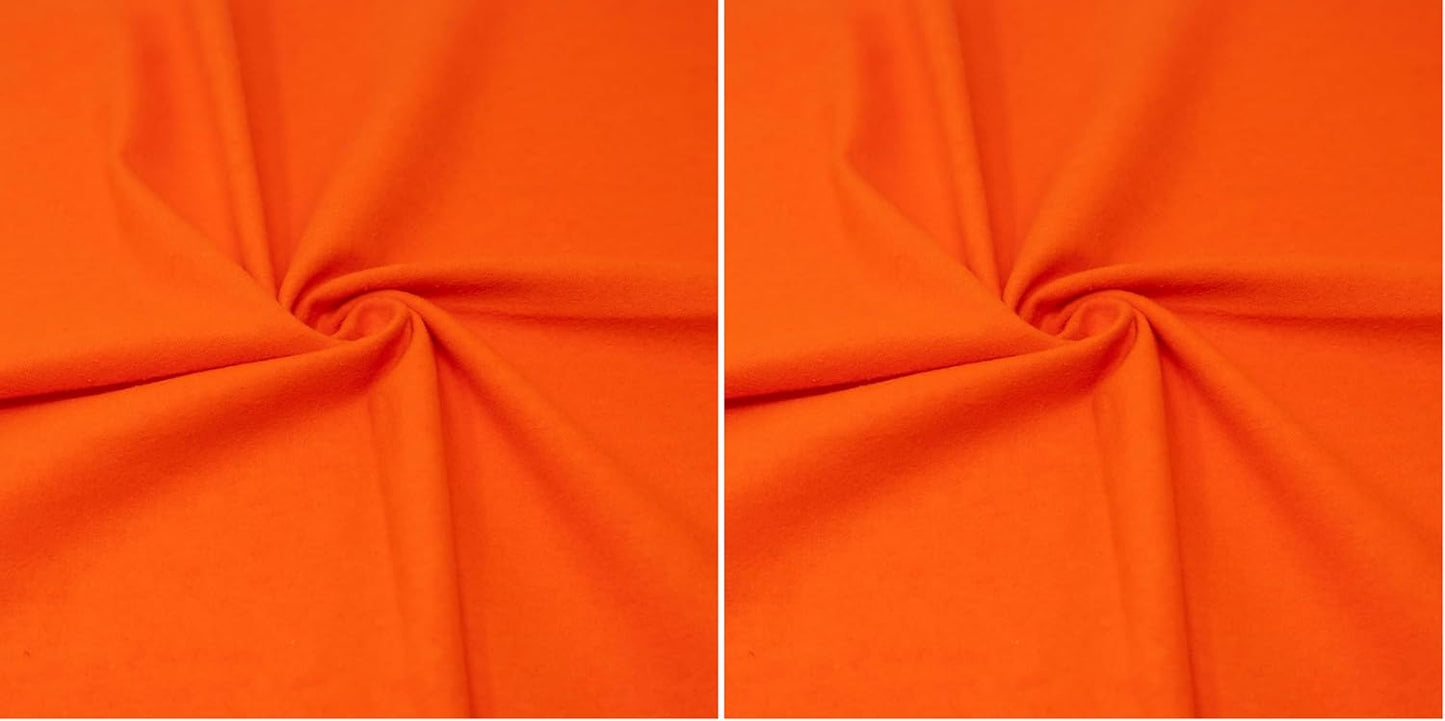 100% Cotton Flannel Solid Orange Fabric for Crafting Projects