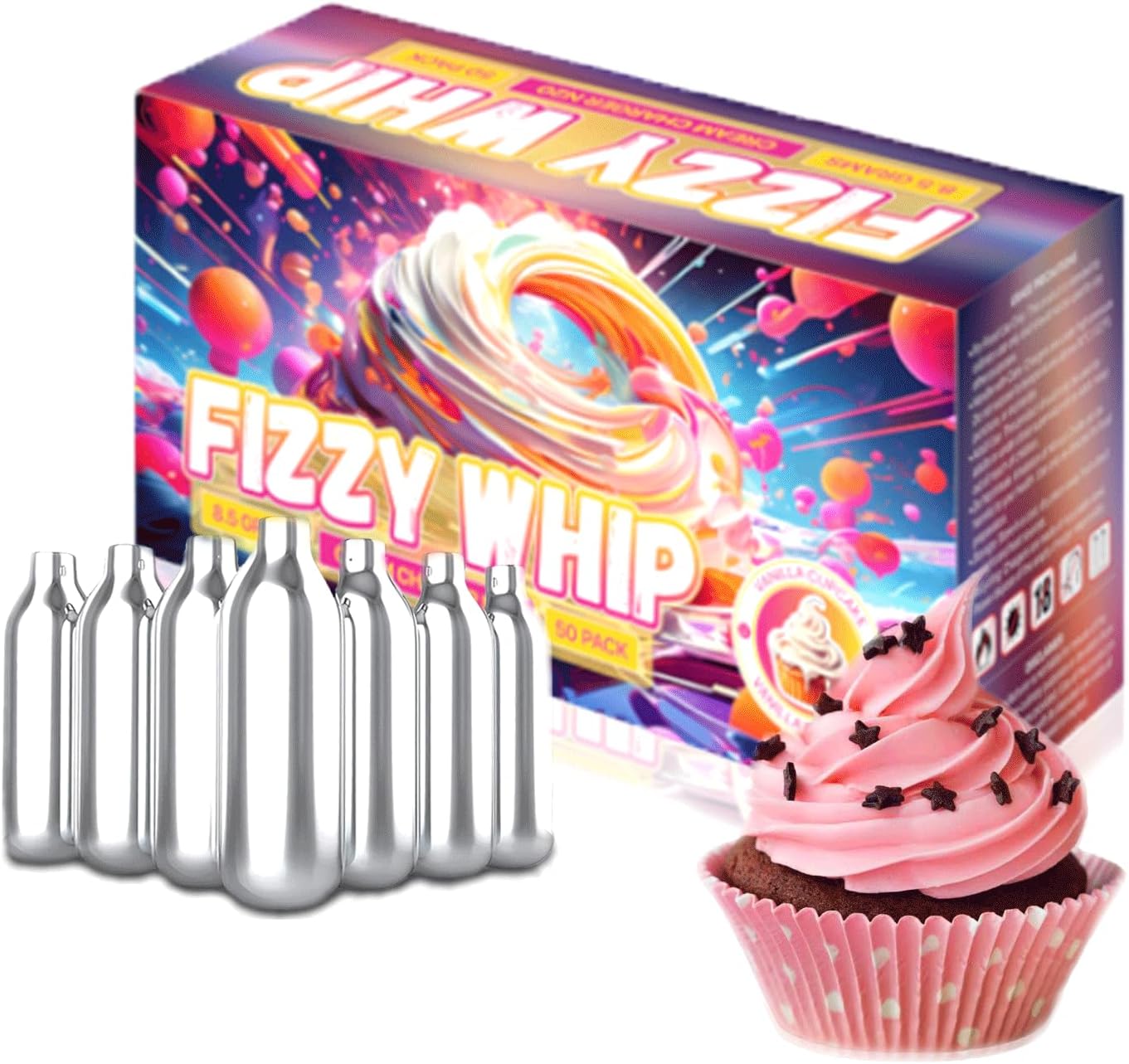 Premium Stainless Steel Whipped Cream Charger Cartridges for Delicious Whipped Cream - Fizzywhip!