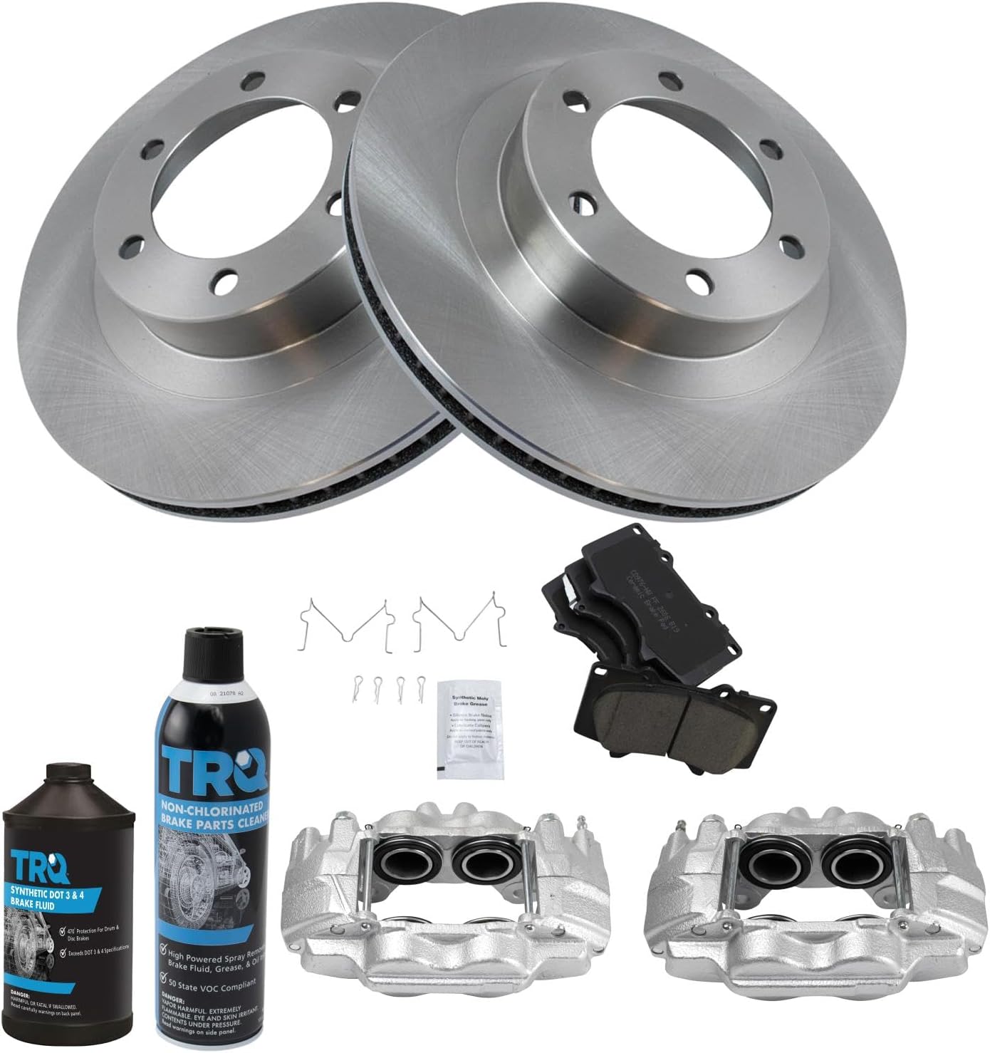 TRQ Front Brake Pad & Rotor Kit for 2003-2009 Toyota 4Runner