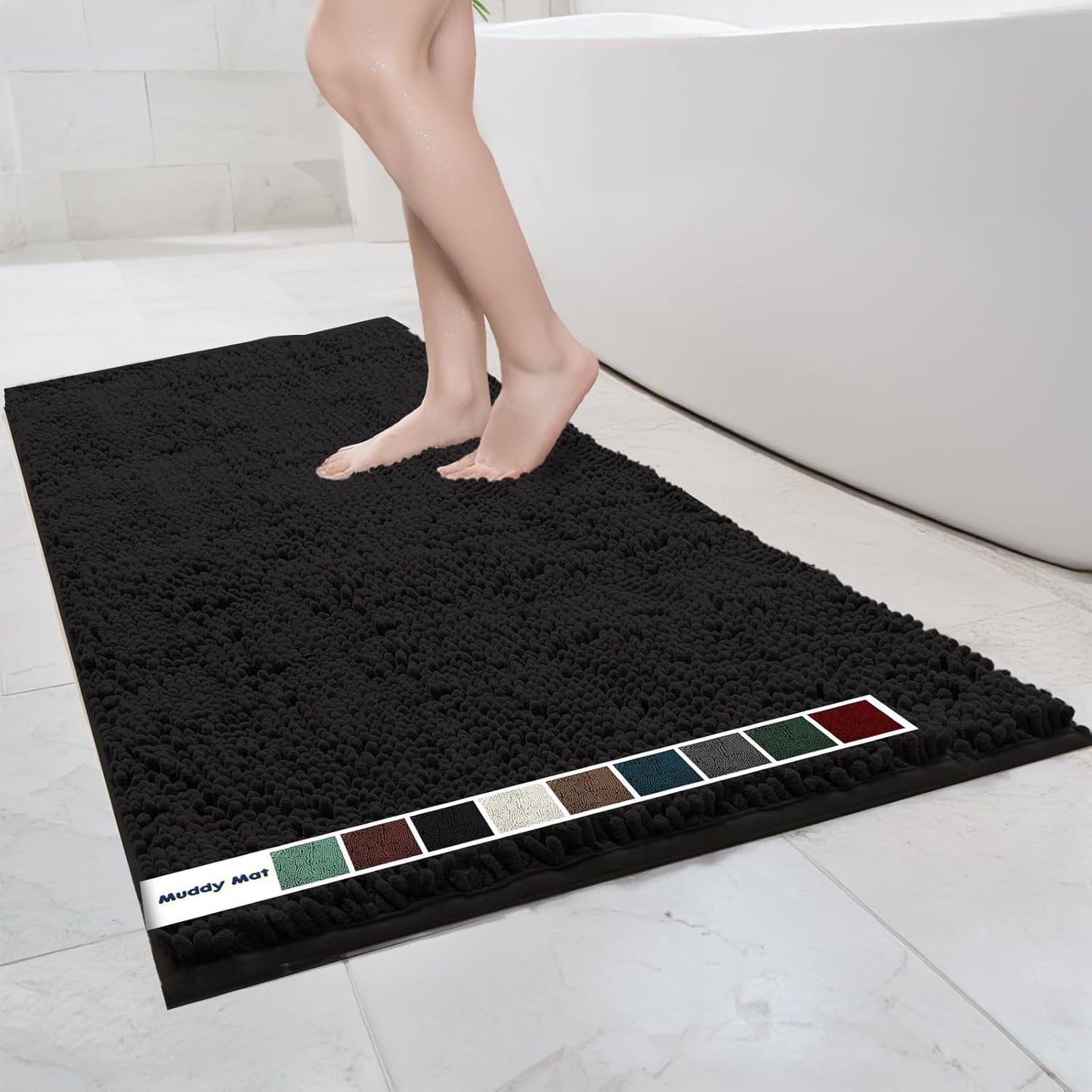 Muddy Mat Chenille Bathroom Rugs Quick Dry Microfiber Mats
