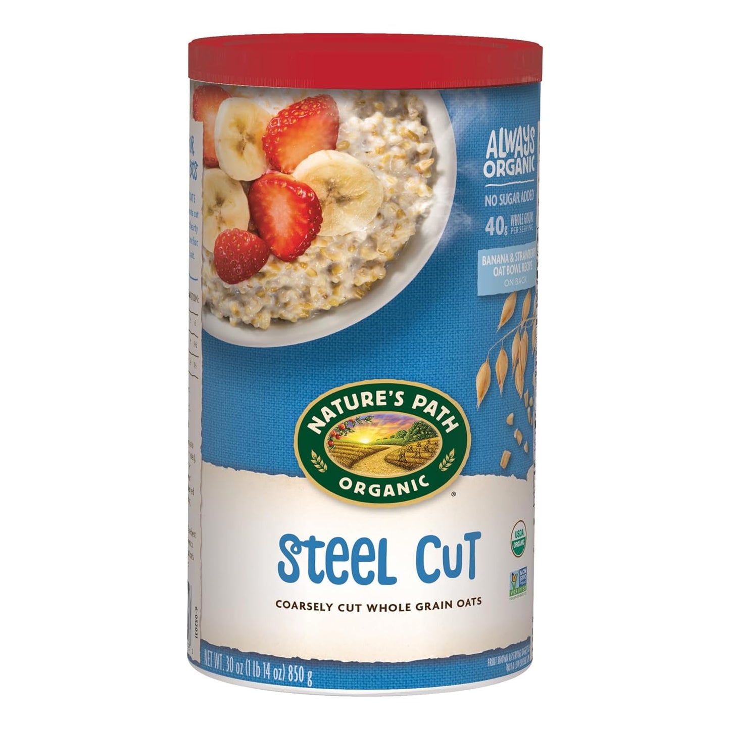Nature's Path Organic Steel Cut Oats Instant Oatmeal, 30 oz Pack