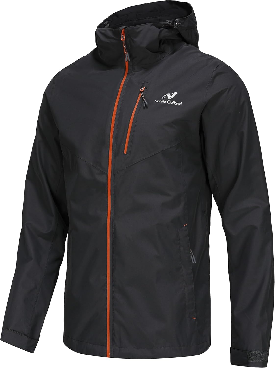 Mens Lightweight Hooded Waterproof Rain Jacket for Hiking