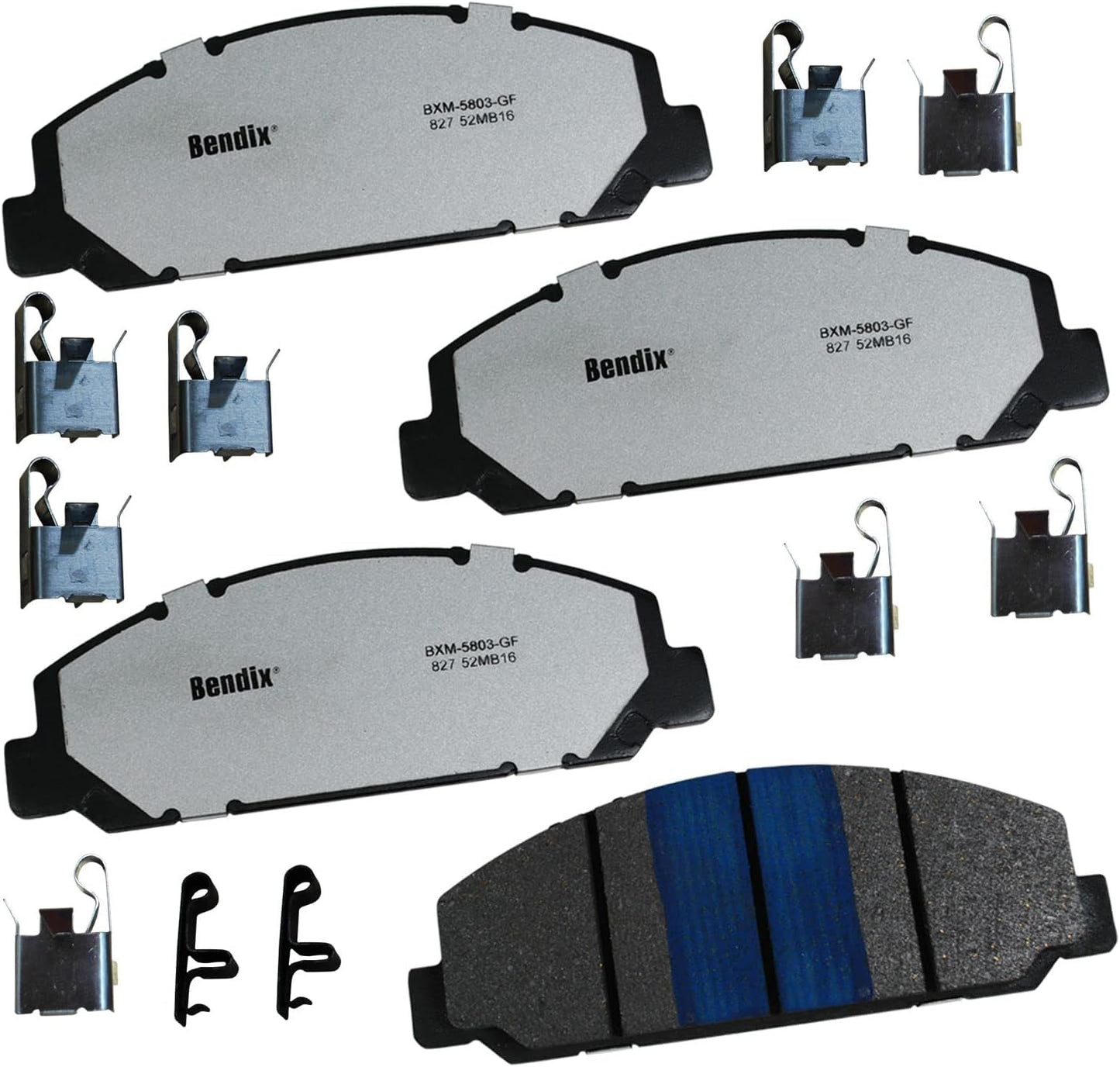 Bendix Fleet Metlok MKD827FM Front Brake Pads for Heavy-Duty Vehicles