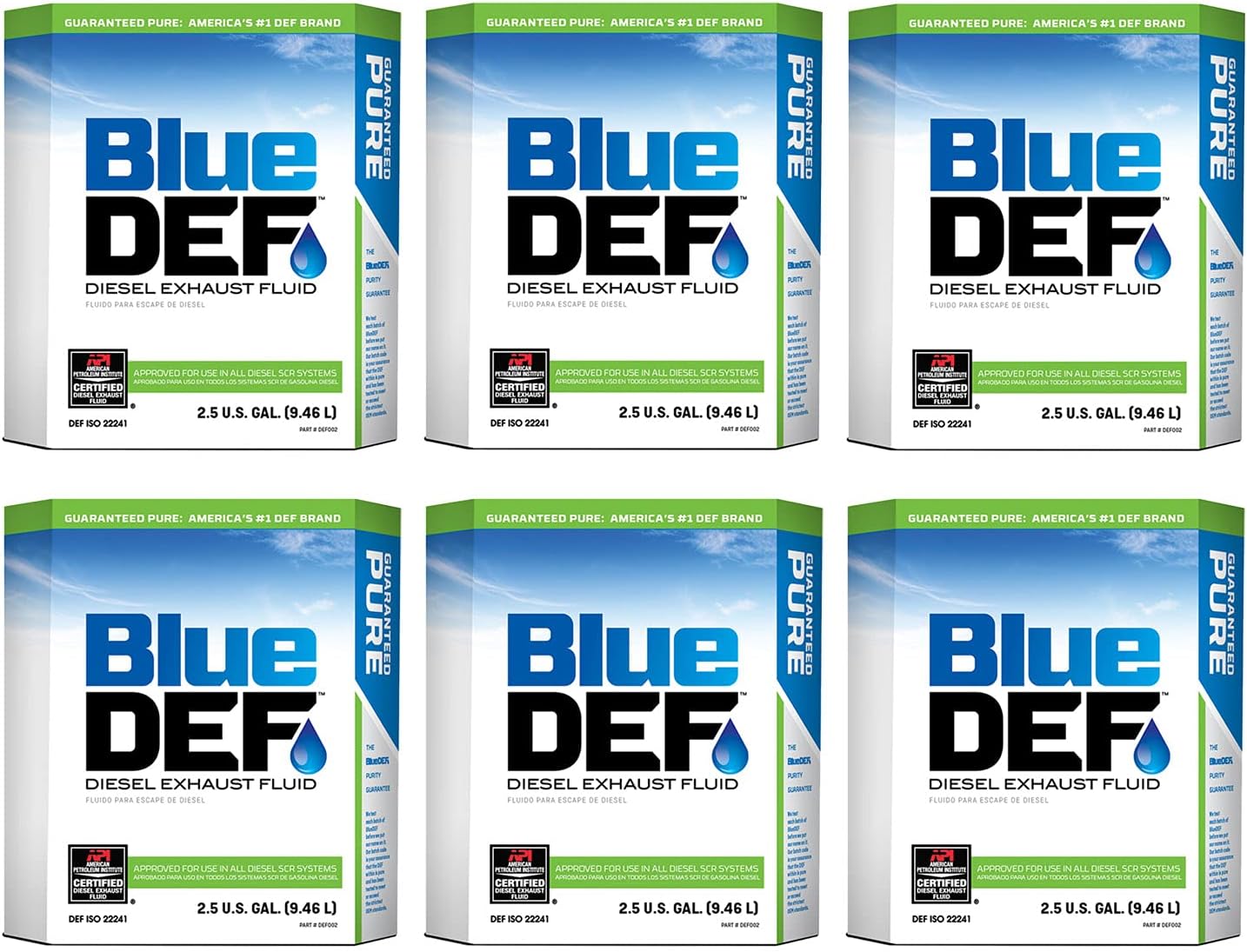 Diesel Exhaust Fluid Synthetic & Deionized Water 2.5 Gallon Jug 6 Pack