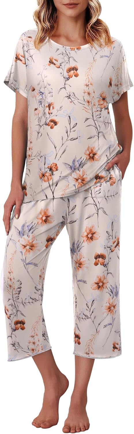 Ekouaer Women's Capri Pajama Sets for Comfort and Style