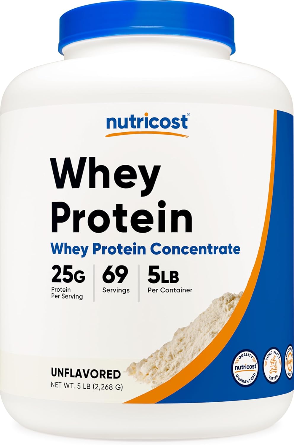 Nutricost Whey Protein Powder Unflavored 5LBS for Fitness Goals