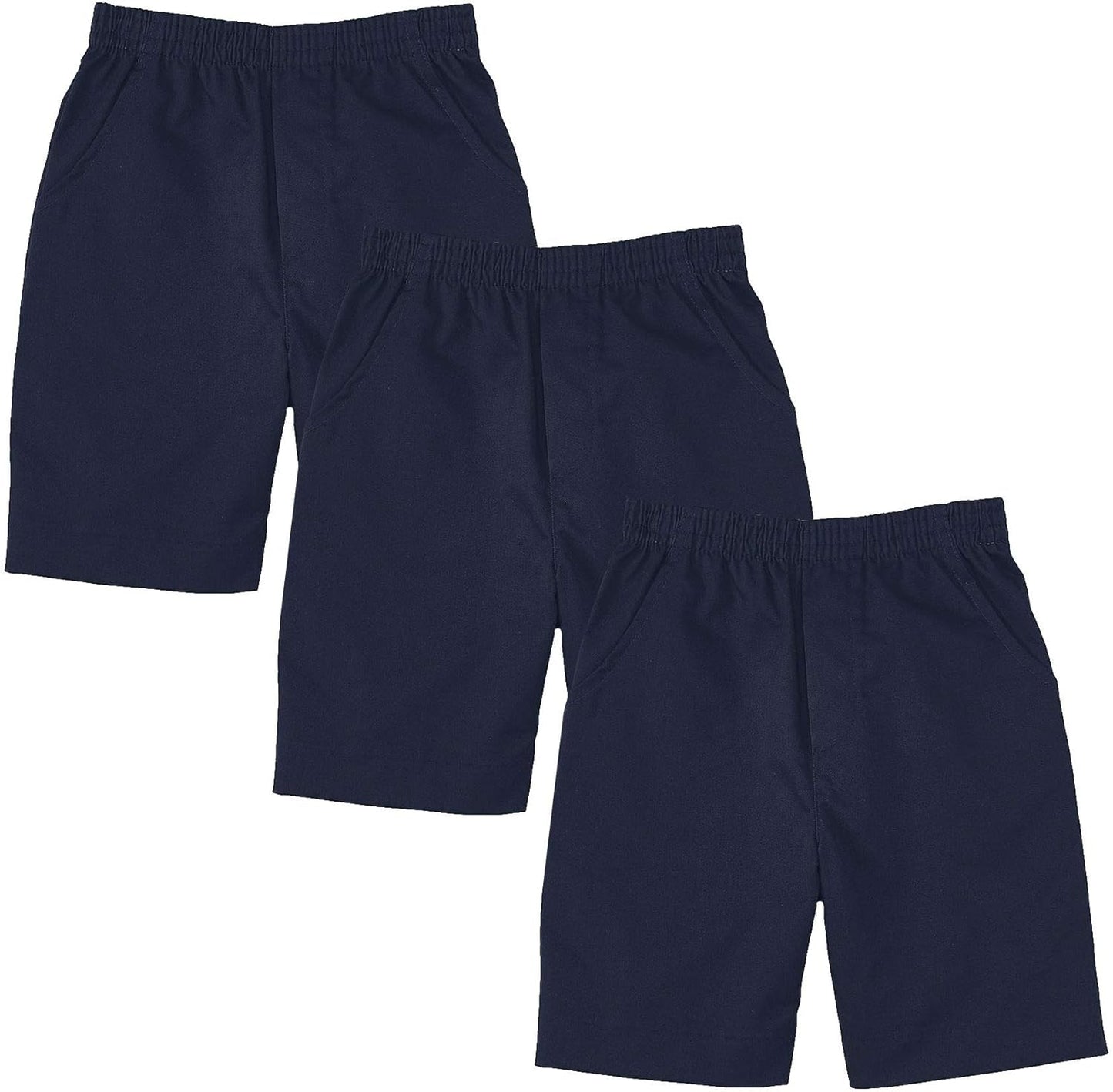 Boys All Elastic Waist Pull Up Shorts for School and Play