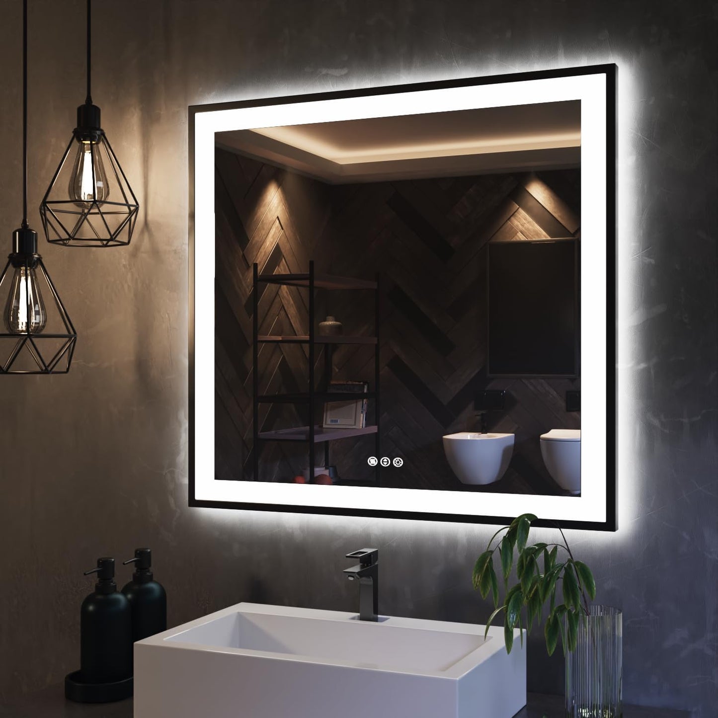 Dimmable LED Bathroom Mirror with Anti-Fog and Memory Function