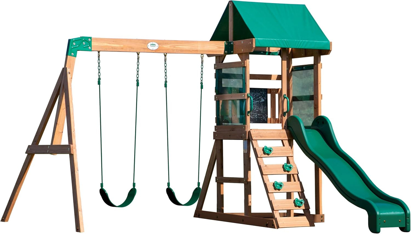 Backyard Discovery Buckley Hill Cedar Wood Swing Set for Kids
