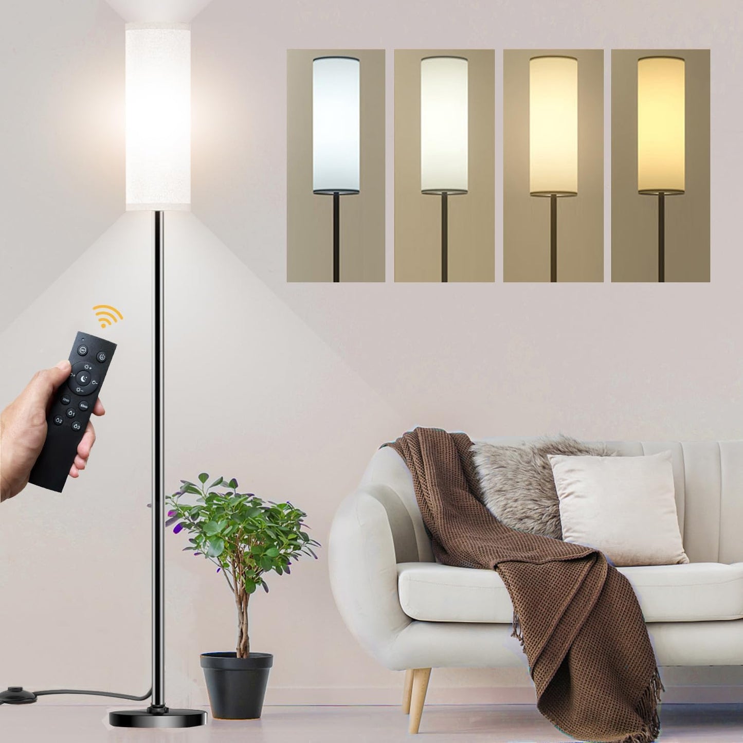Modern Floor Lamp with Remote Control for Living Room and Bedroom
