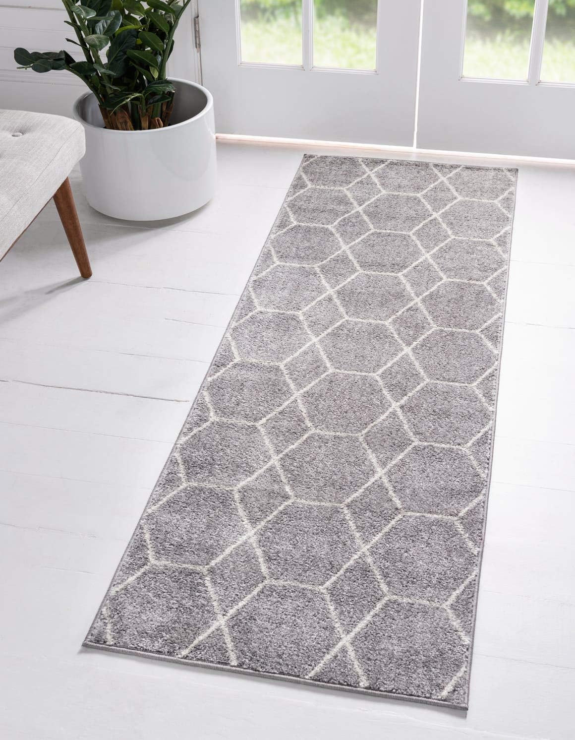 Unique Loom Trellis Frieze Collection Area Rug - Geometric Runner