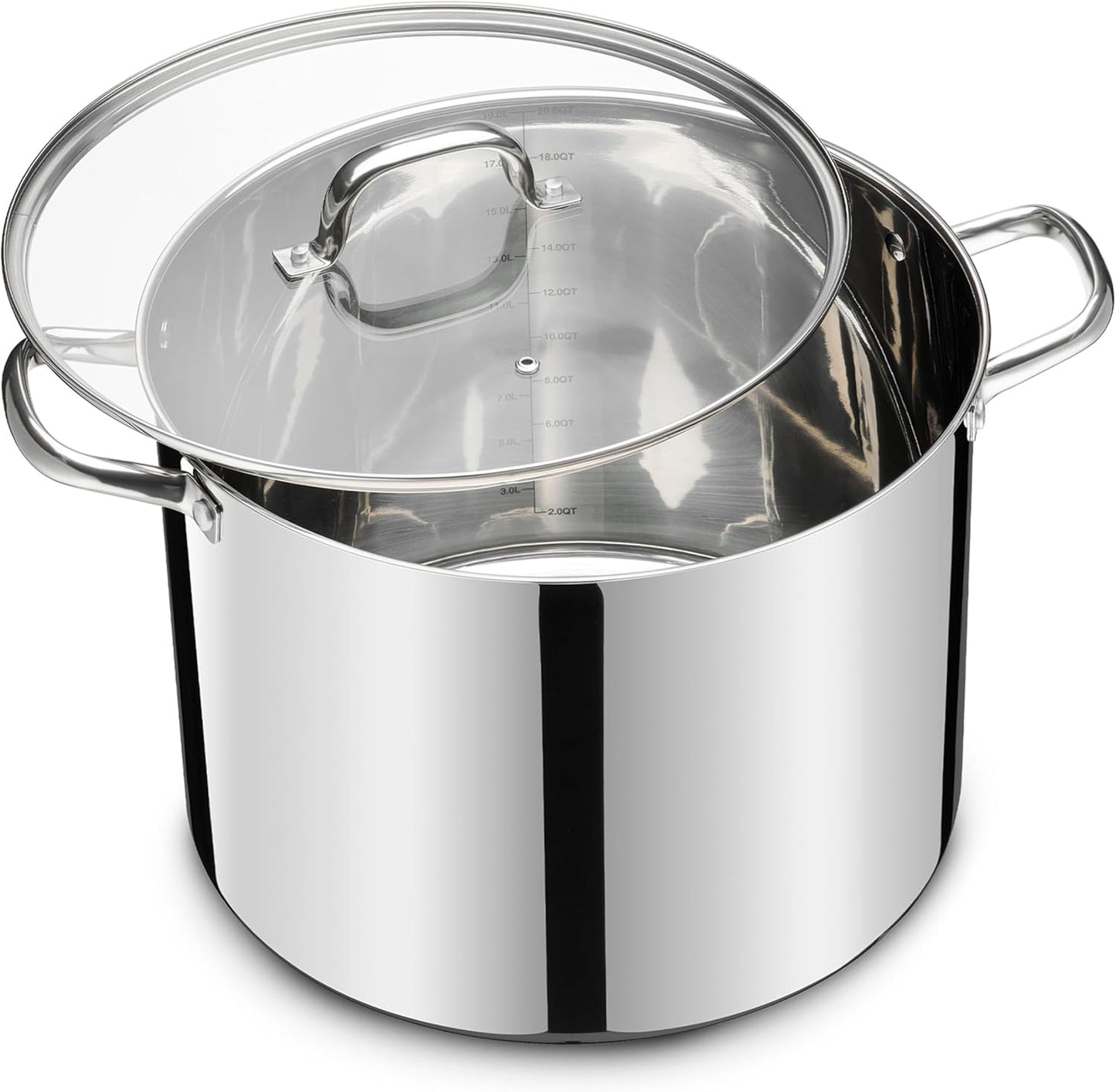 20 QT Stainless Steel Large Stock Pot for Healthy Cooking