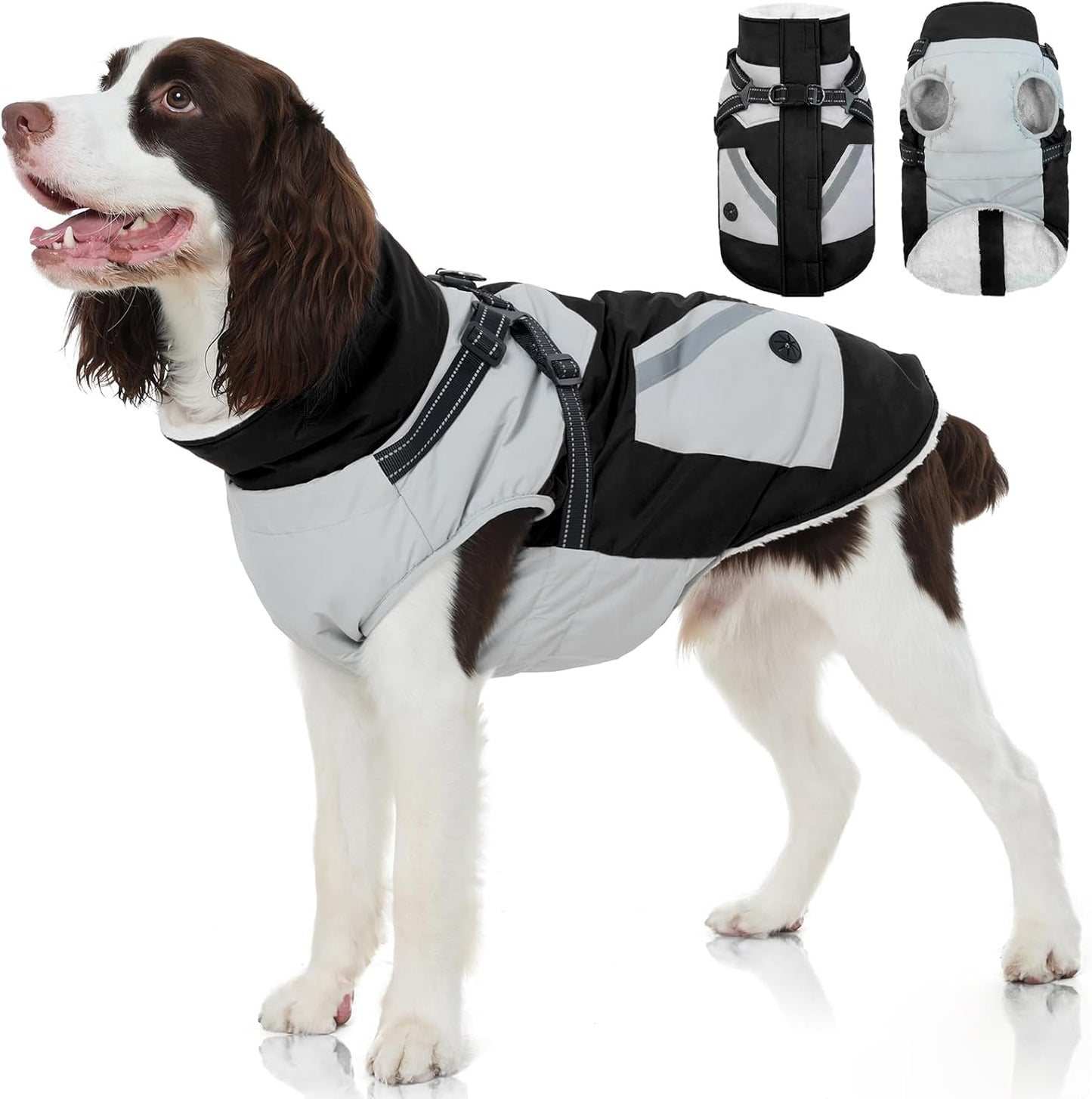 FUAMEY Dog Winter Jackets for Large Dogs - Warm & Waterproof