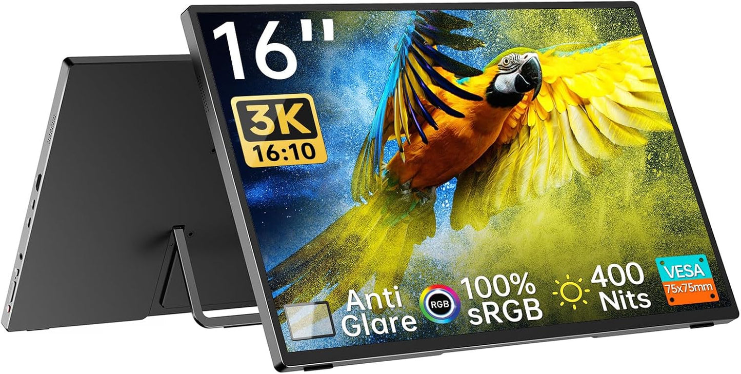 Intehill 3K Portable Monitor - Crisp Clarity on-the-Go