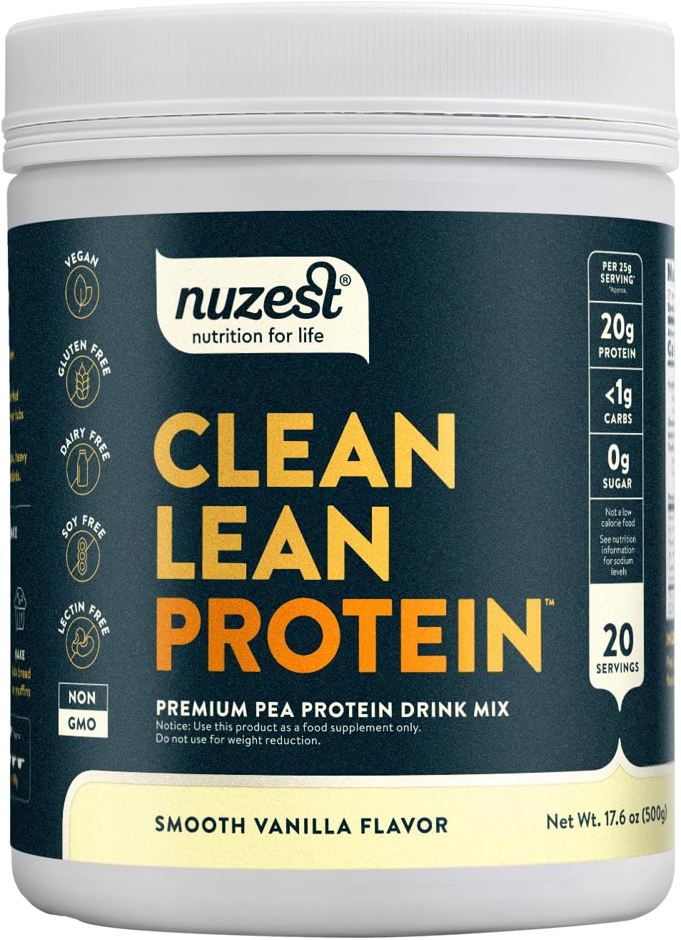Nuzest Pea Protein Powder - Premium Vegan Plant Based Shake