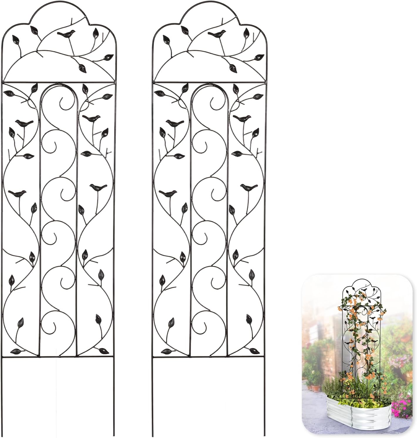 Idzo 60in Heavy-Duty Metal Garden Trellis for Climbing Plants
