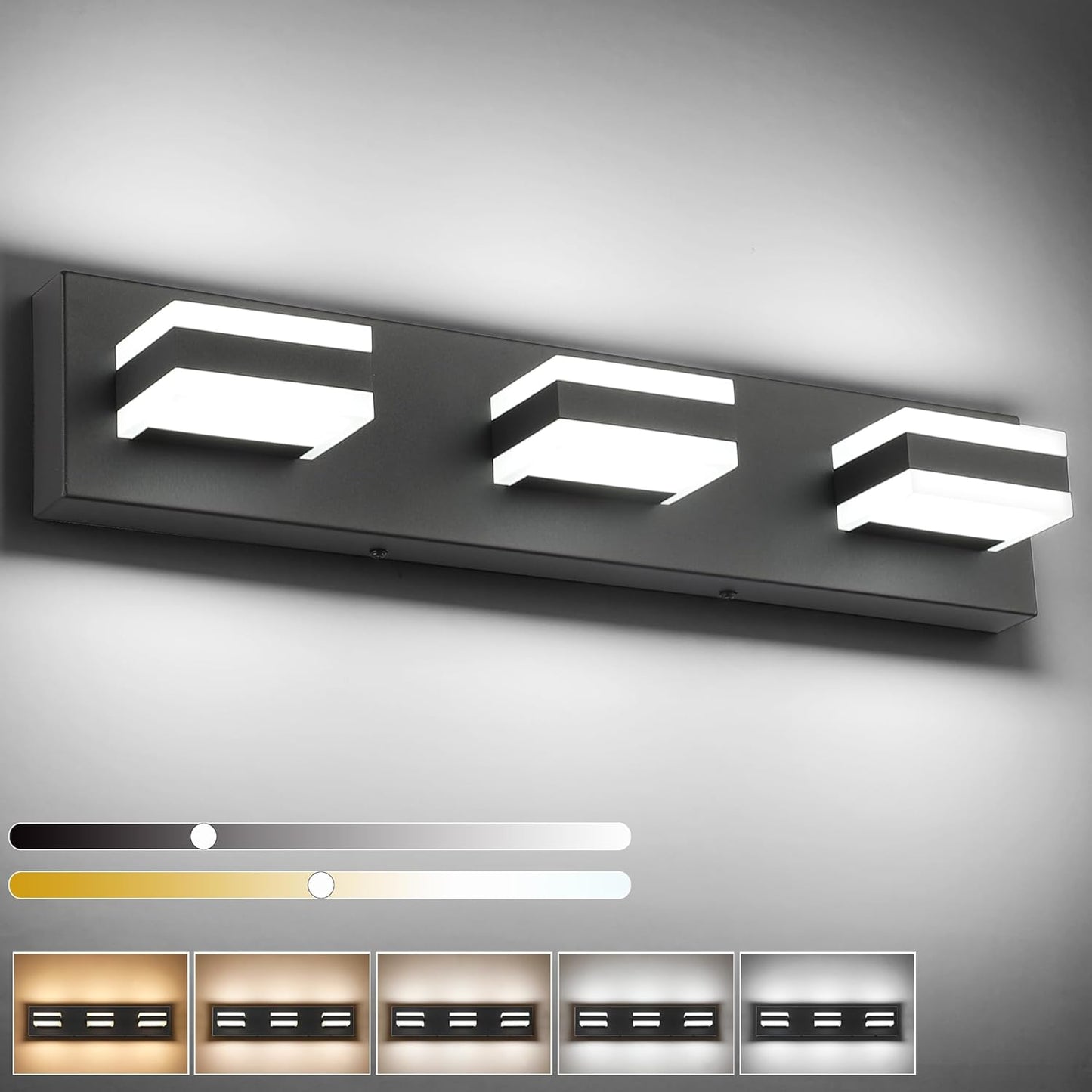 SOLFART 3 Light Bathroom Vanity Fixture with Adjustable Colors