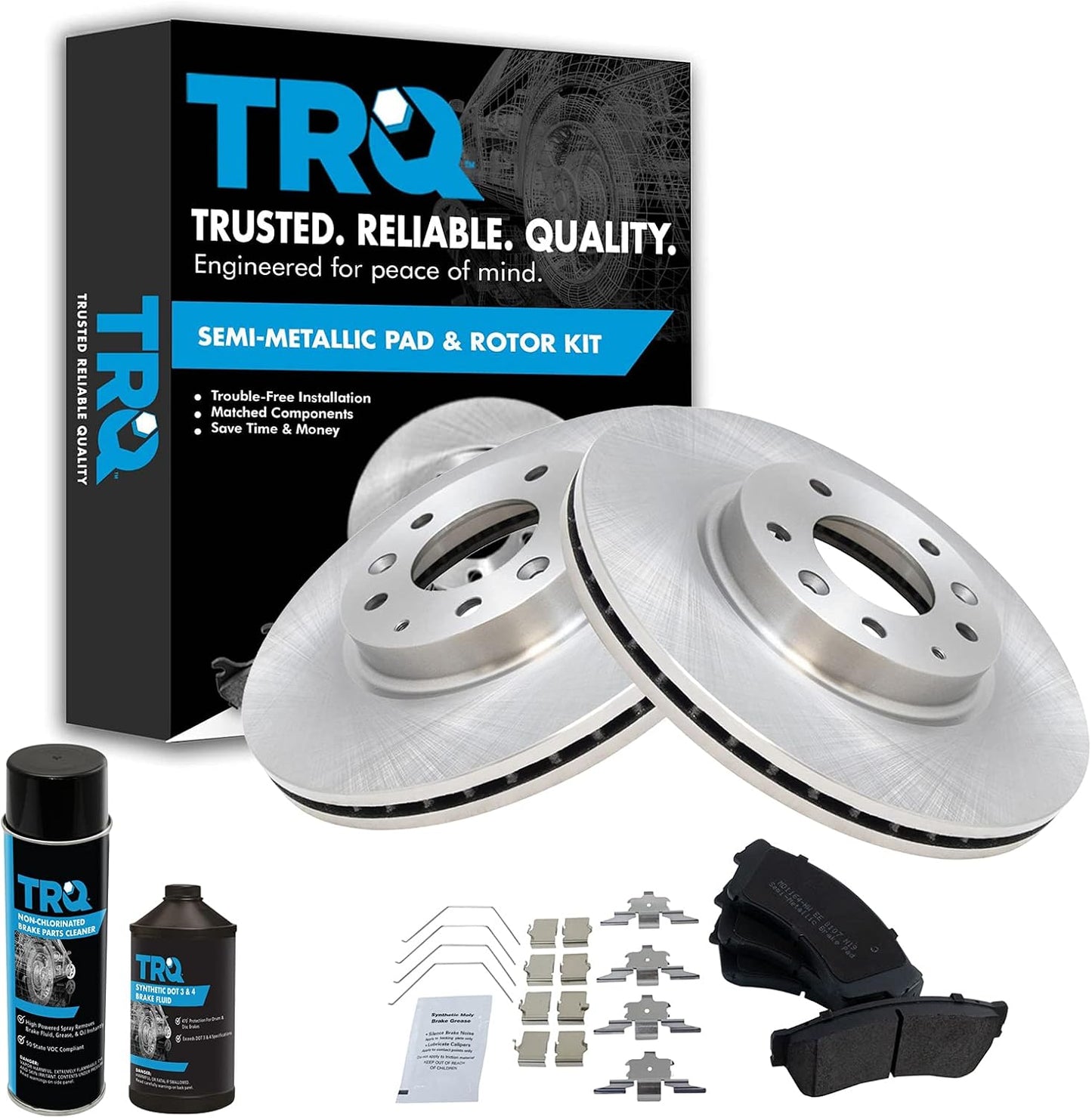 TRQ Front Brake Pad & Rotor Kit for Ford Fusion & More