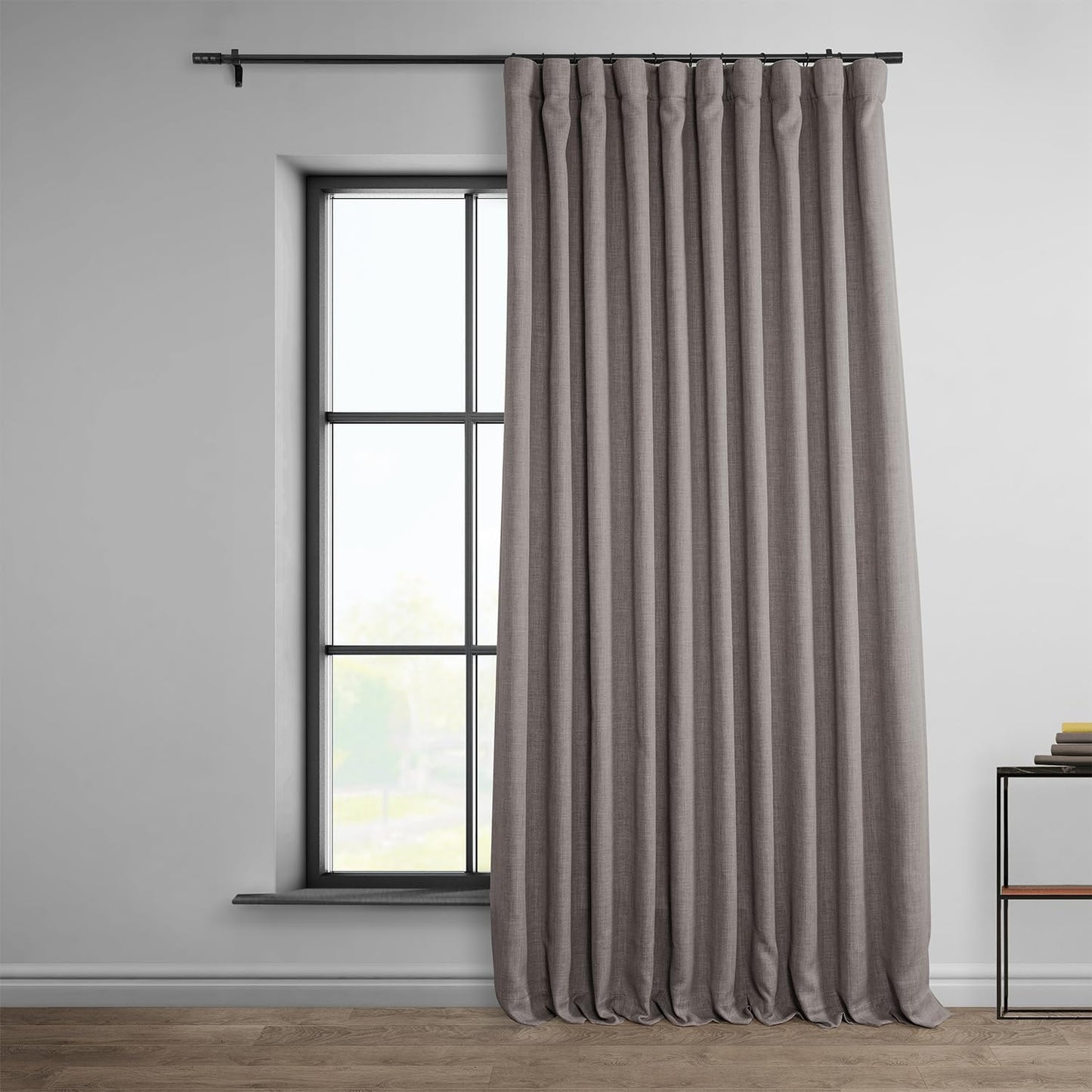 Faux Linen Curtains for Living Room - Room Darkening Drapes