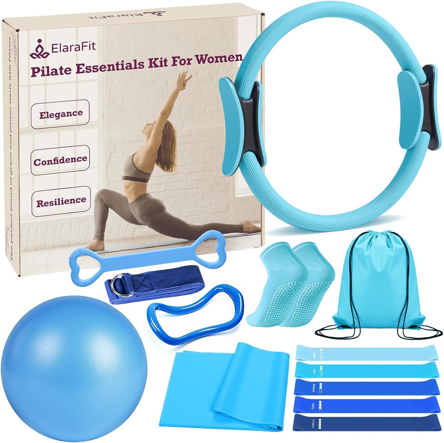 Home Pilates Kit for Women with Resistance Bands and Ball Set
