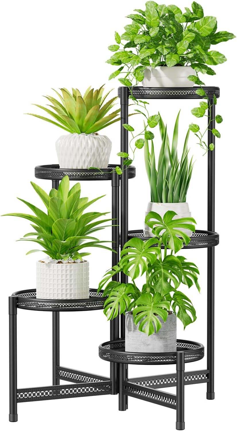 5 Tier Large Plant Stand Indoor with Drainage Tray for Display