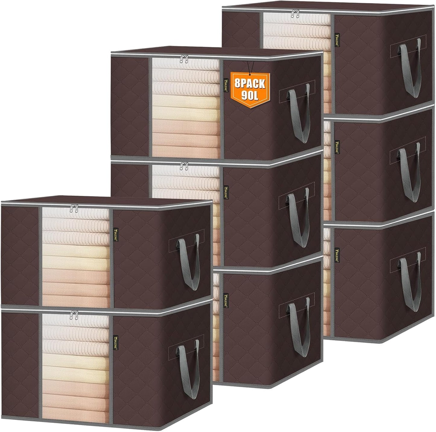 BALEINE 8 Pack Clothes Storage Bags for Bedding and More