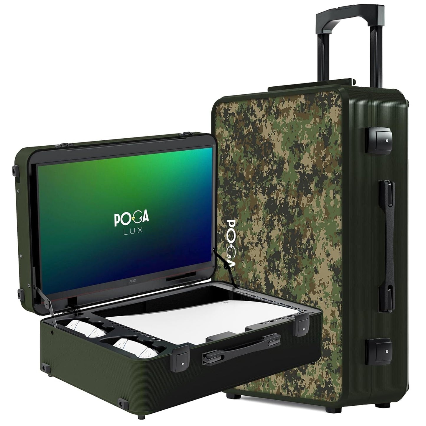 POGA LUX PS5 Travel Case + Gaming Monitor - Camo