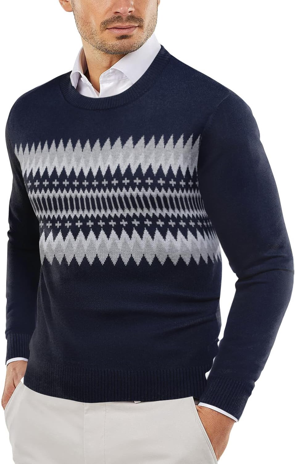 COOFANDY Men's Crew Neck Sweater for Casual or Dressy Wear
