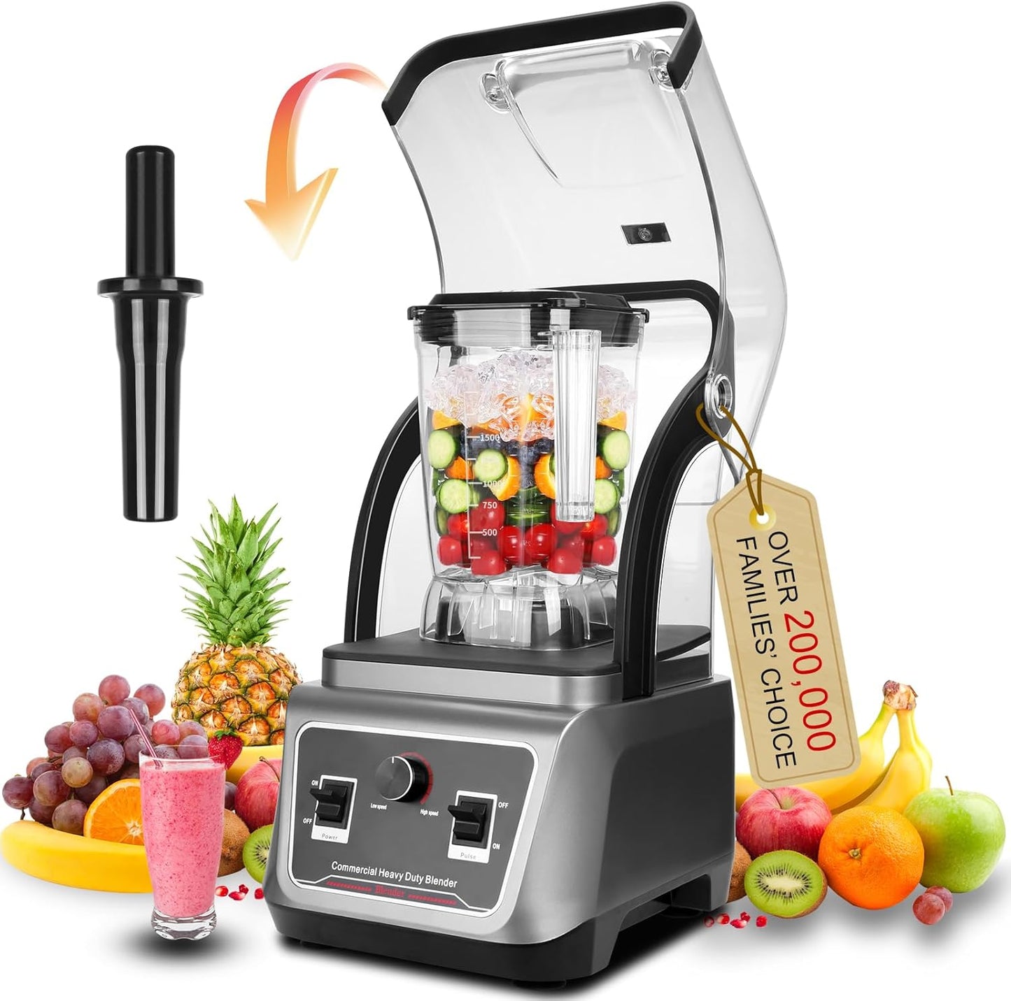 Hijolla 2200W Soundproof Commercial Blender