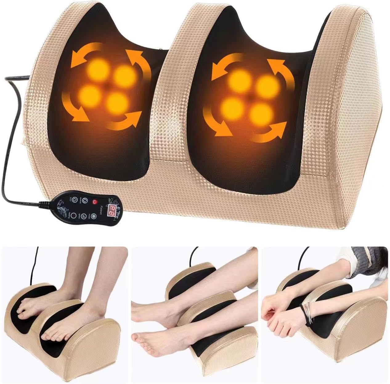 Shiatsu Foot and Calf Massager with Heat for Pain Relief