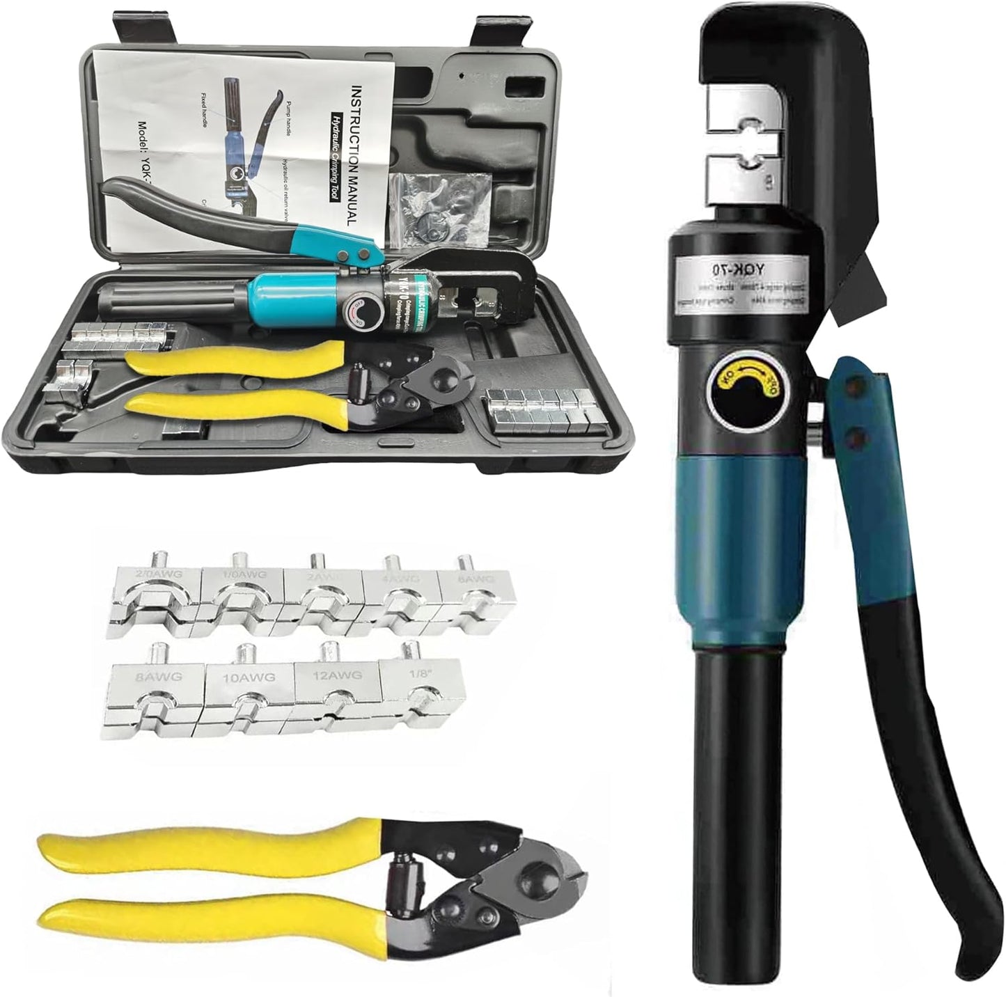 Hydraulic Crimping Tool and Cable Cutter for Electrical Work