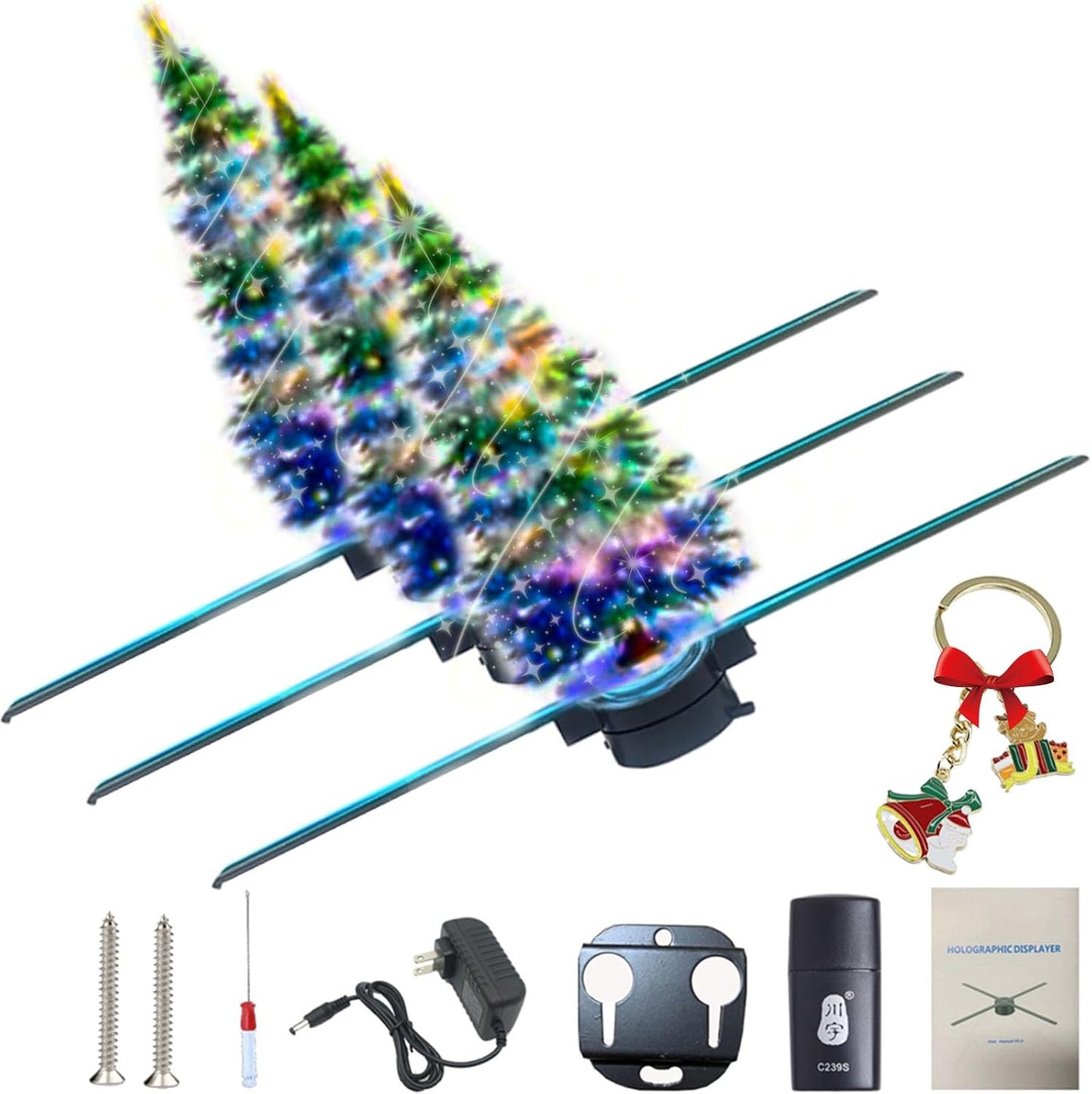 3D Hologram Christmas Tree Fan - Mesmerizing Light Display