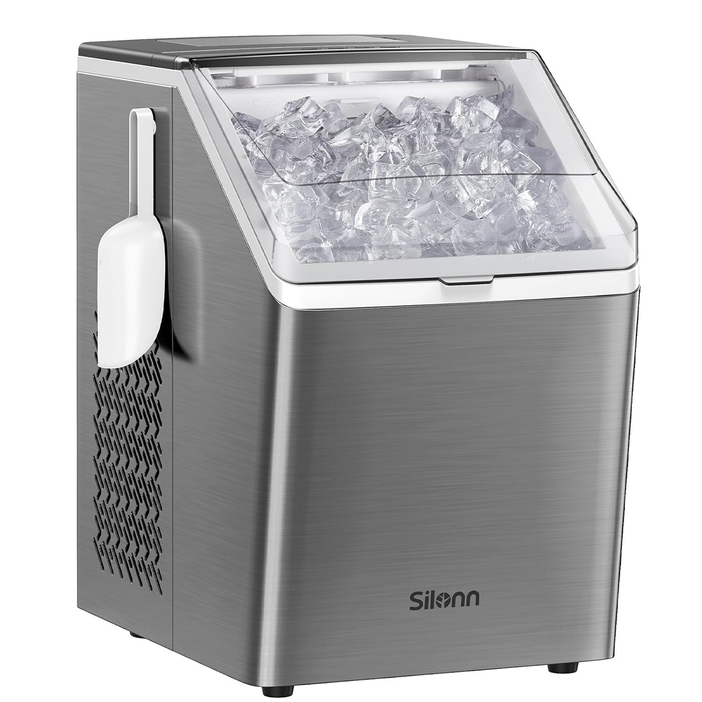 Silonn: 44lbs Per Day Ice Maker, Self-Cleaning, Stainless Steel