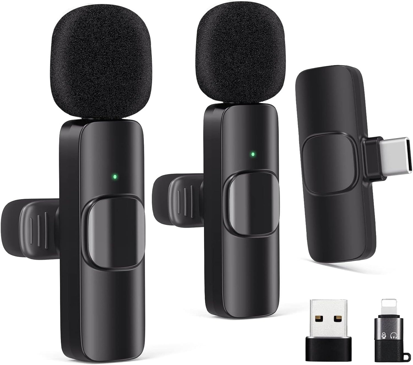 Crystal Clear Wireless Mic Set - Noise Reduction, Record Anywhere!