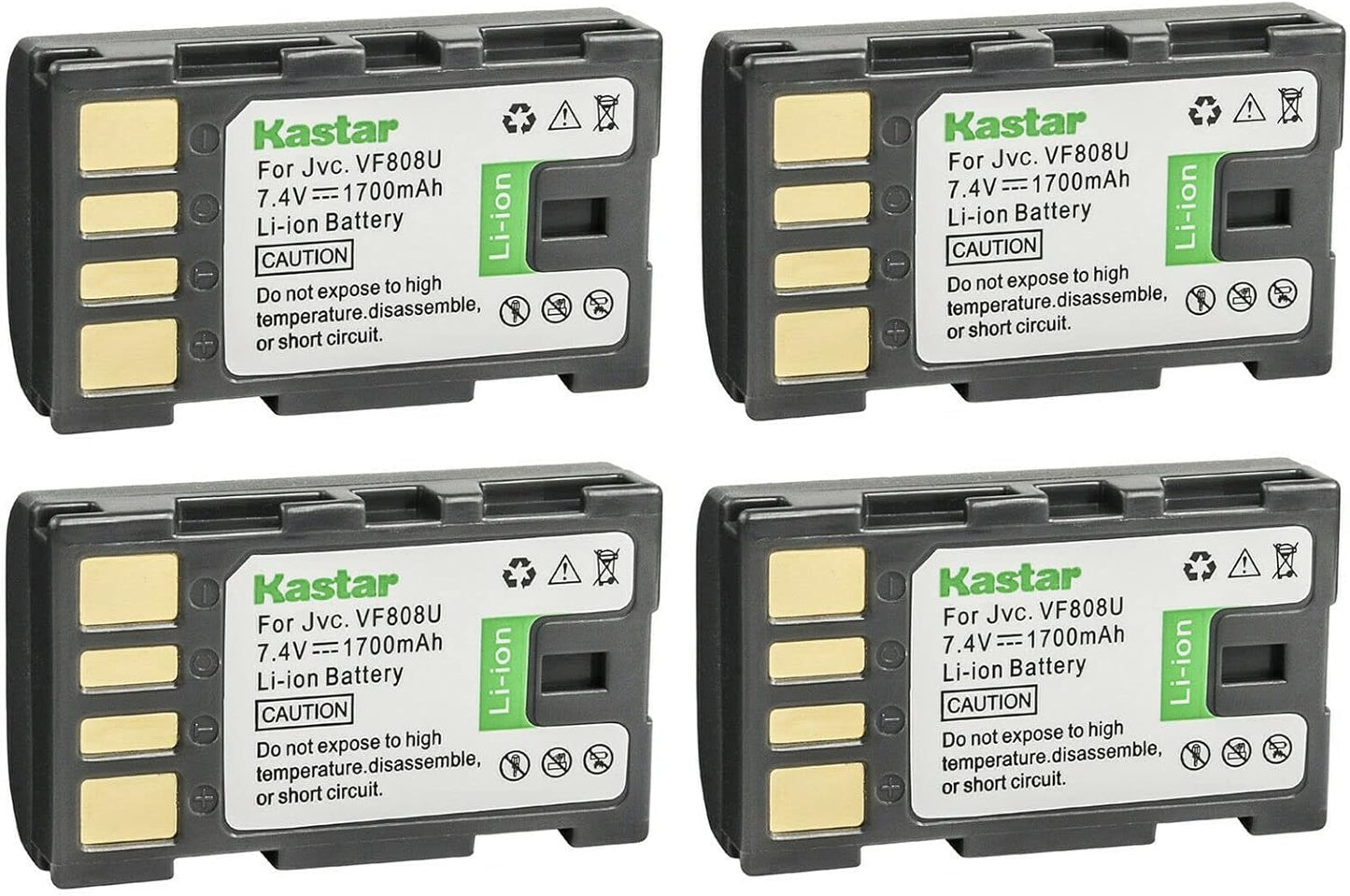 Kastar BN-VF808 Battery 4-Pack for JVC GR-D770 Series Cameras