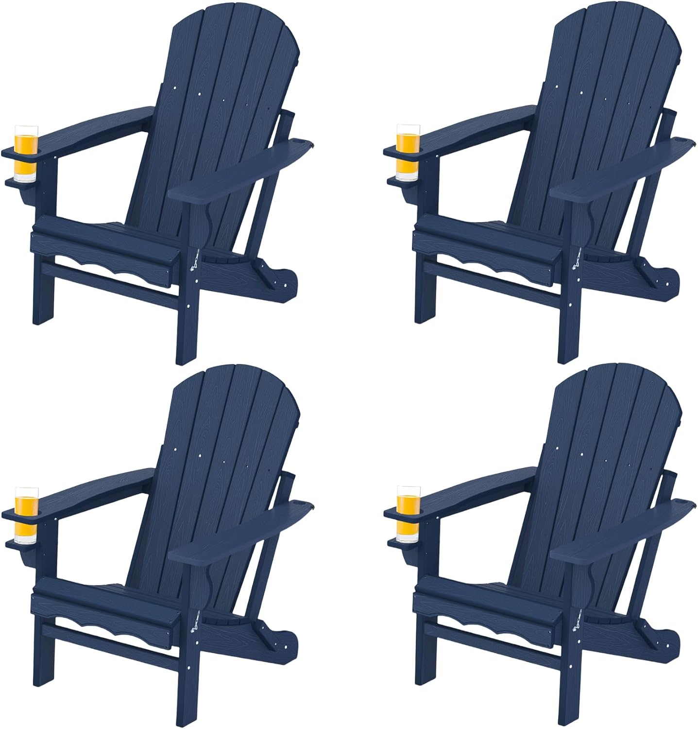 Folding Adirondack Chairs Set of 4 for Outdoor Relaxation