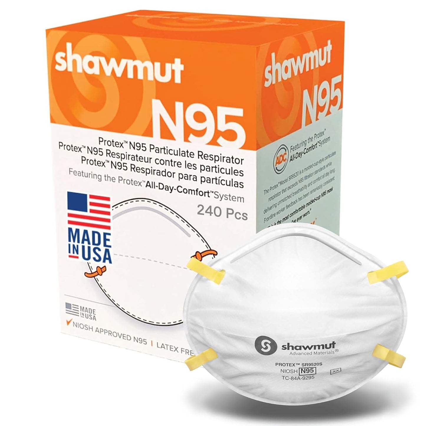 Shawmut Protex N95 Mask for Small Faces - 12 Pack of 20