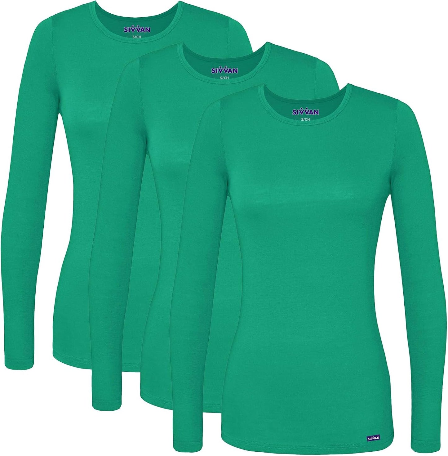 Sivvan Scrubs for Women - Long Sleeve Comfort Underscrub Tee