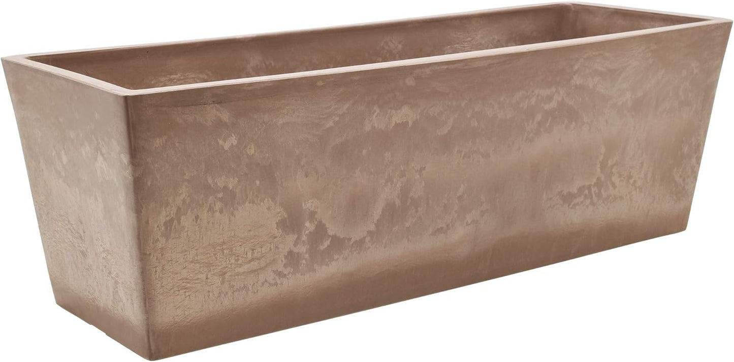 U65TP Plastic Stone Wood Composite Window Box Planter 25.5in