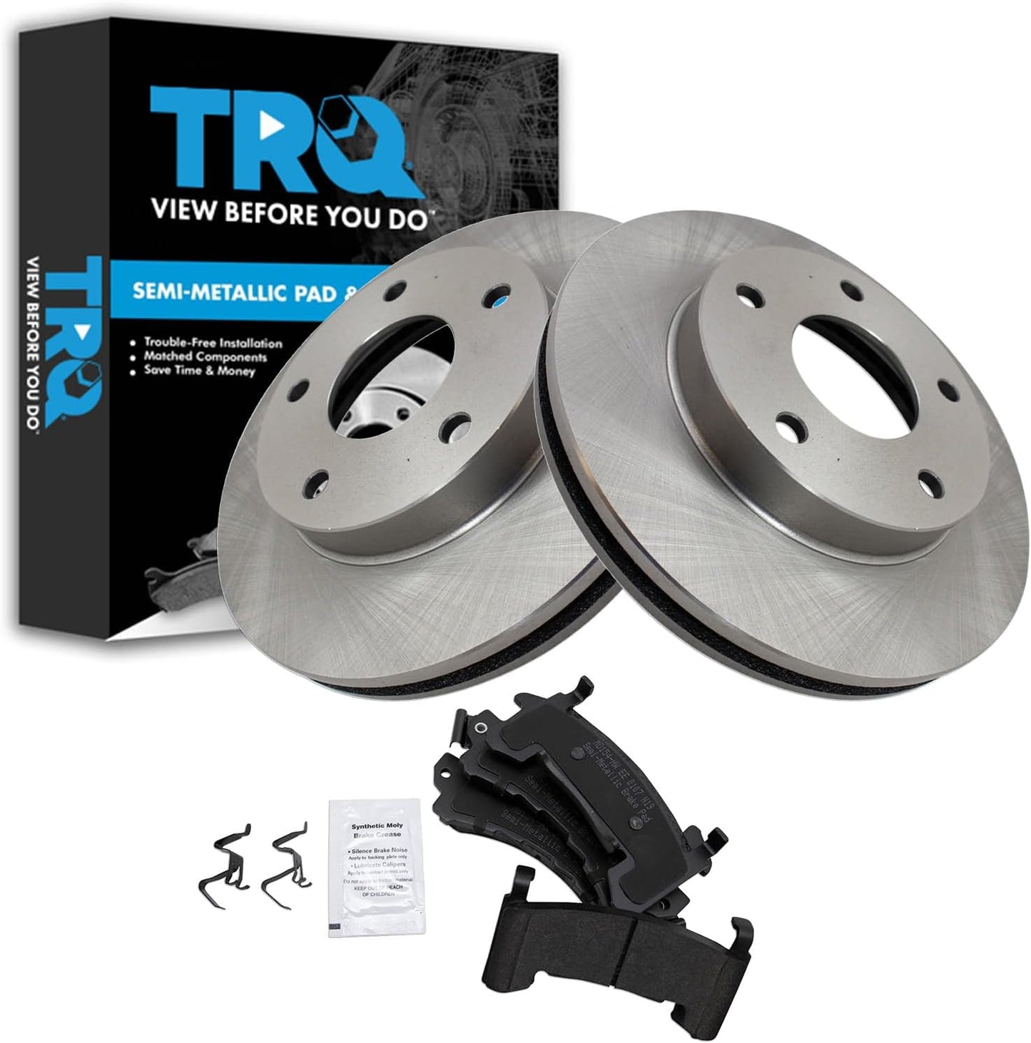 TRQ Brake Pad & Rotor Kit for Cadillac Chevy GMC Vehicles