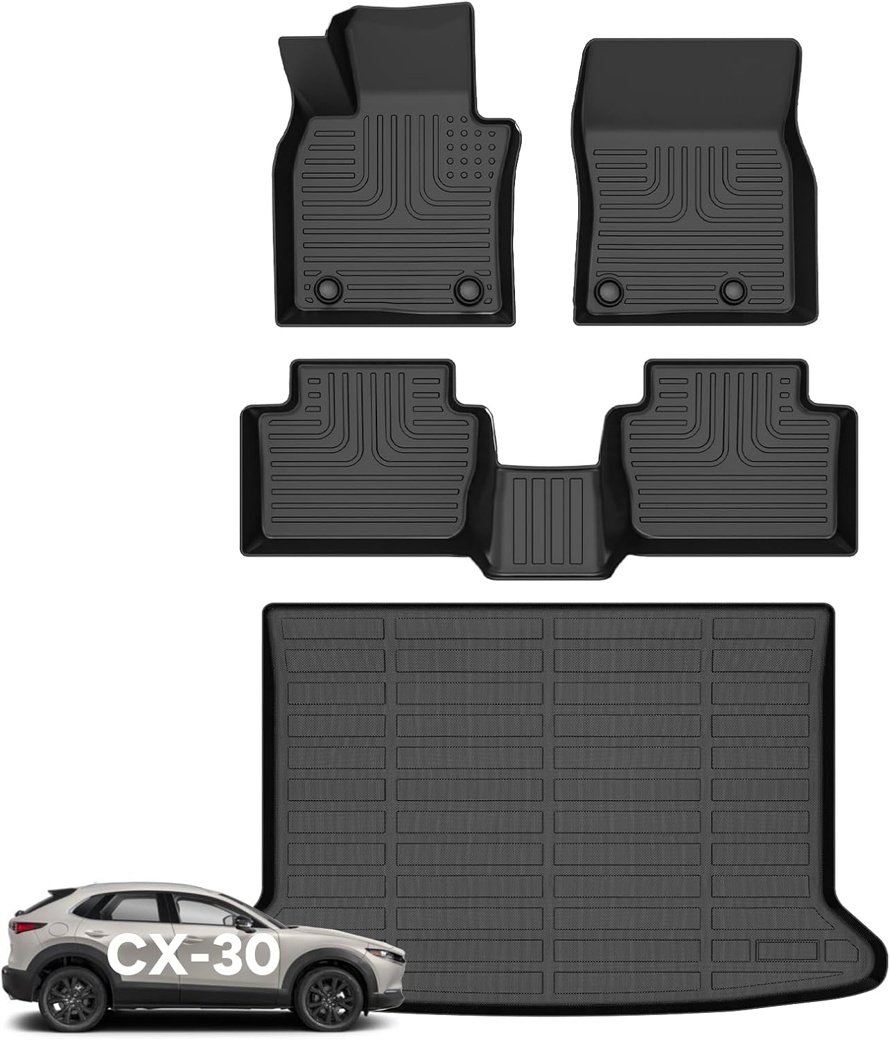 Wayhigh All Weather Floor Mats for Mazda CX-30 2020-2025