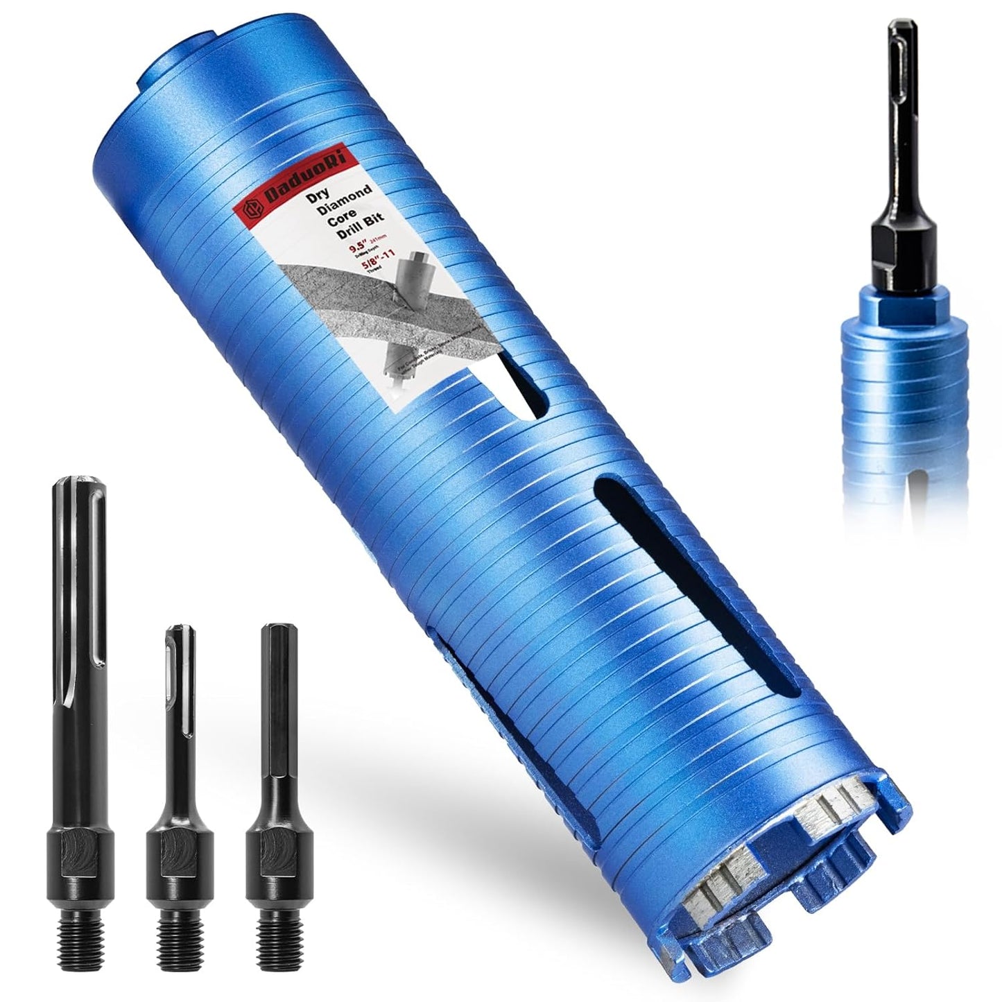 2 3/4in Dry Core Drill Bit for Brick and Block with Adapters