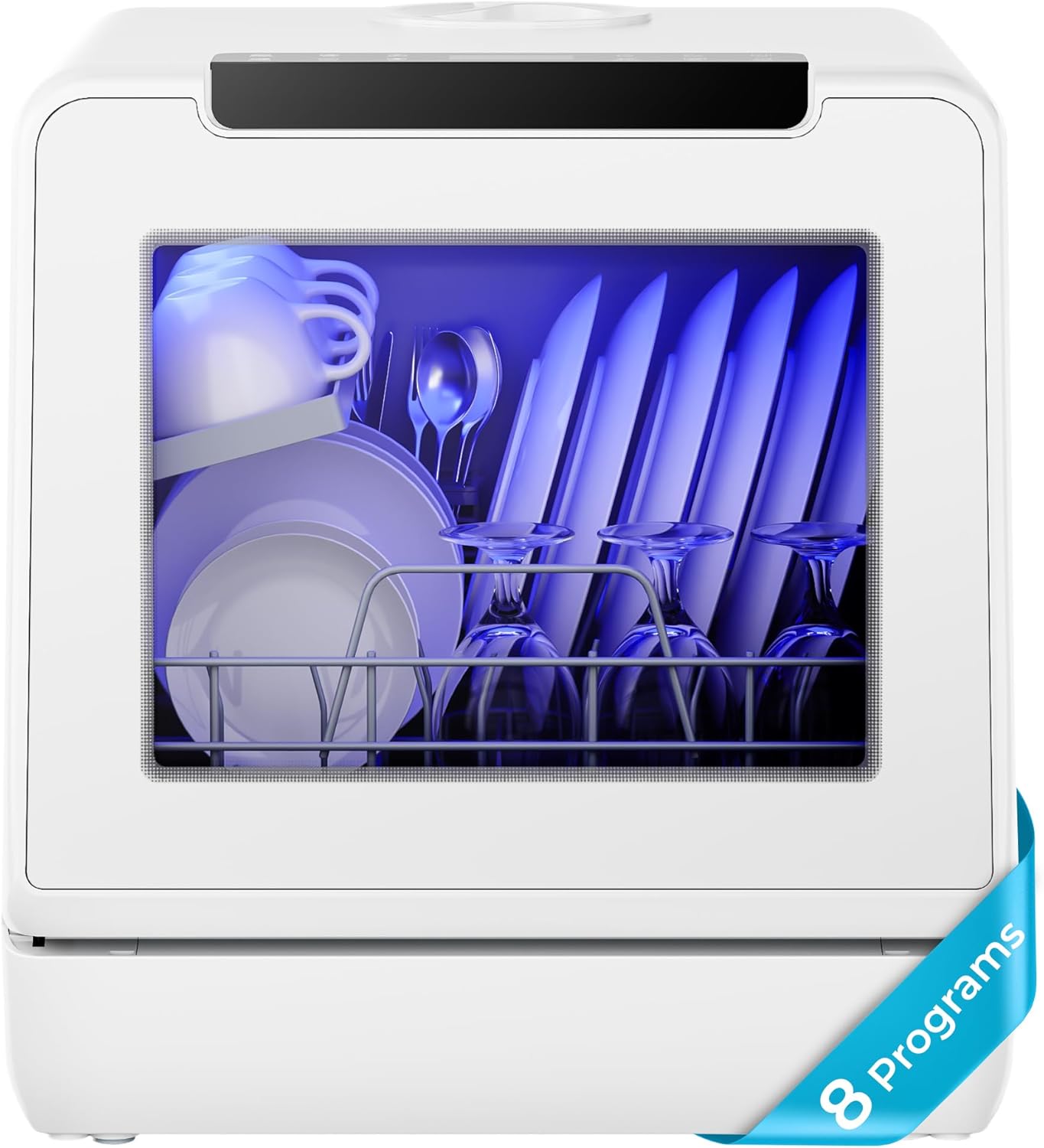 EUHOMY Portable Countertop Dishwasher with 8 Programs and 5L Tank