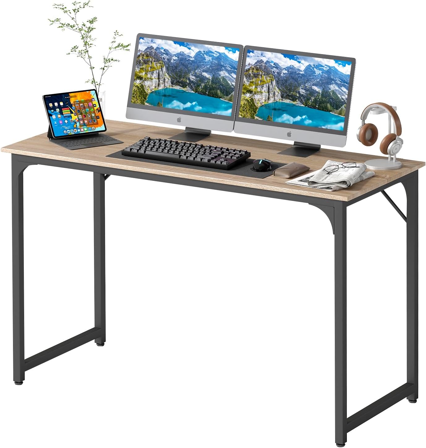 Modern 47.2 Computer Desk, Sleek Design, Metal Frame