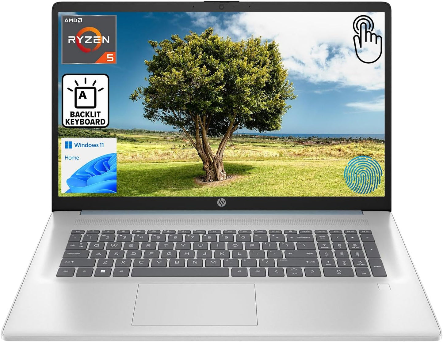 HP 17.3 HD+ Touchscreen Laptop with Ryzen 5 and 16GB RAM