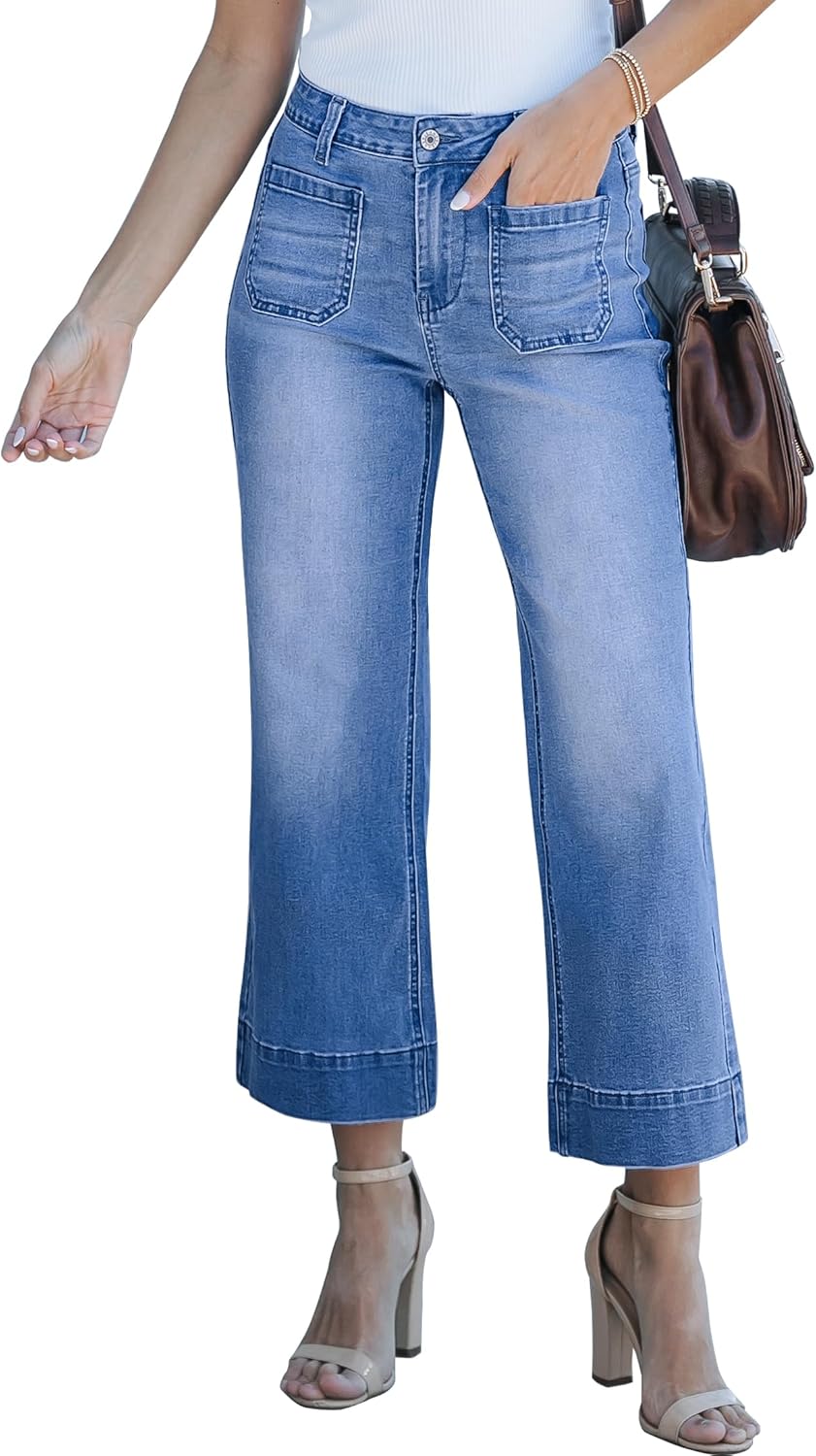 Luvamia Wide Leg Jeans for Women - Trendy High Waisted Flare
