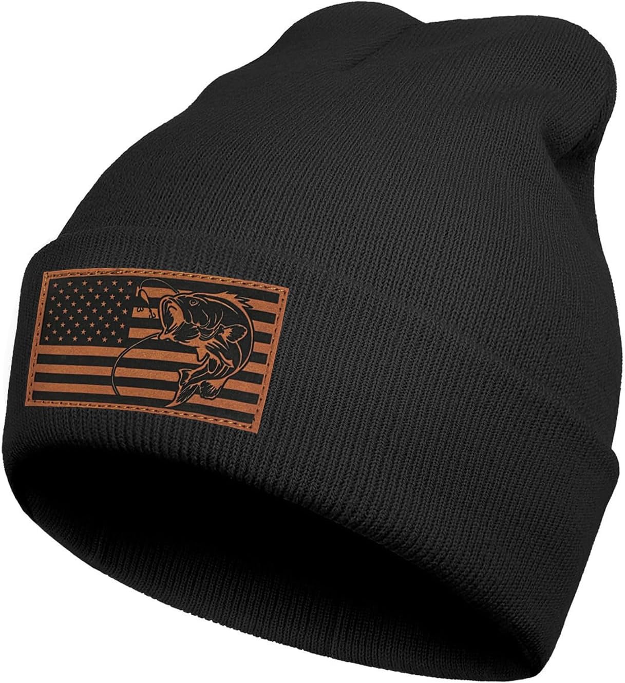 Leather Pattern Knit Beanie for Men - Gift of Style