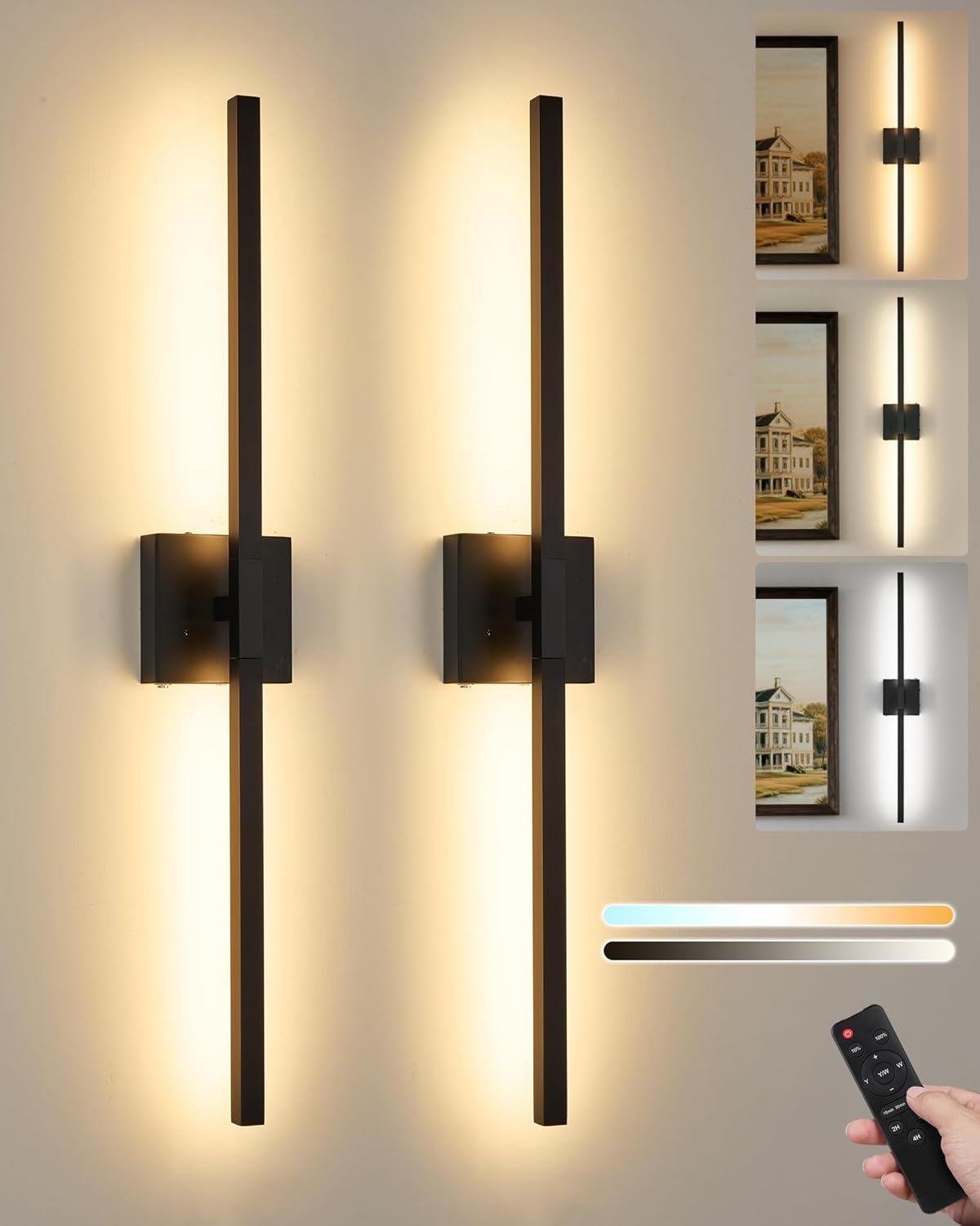 Rayogale 10000mAh Battery Operated Wall Sconce Set