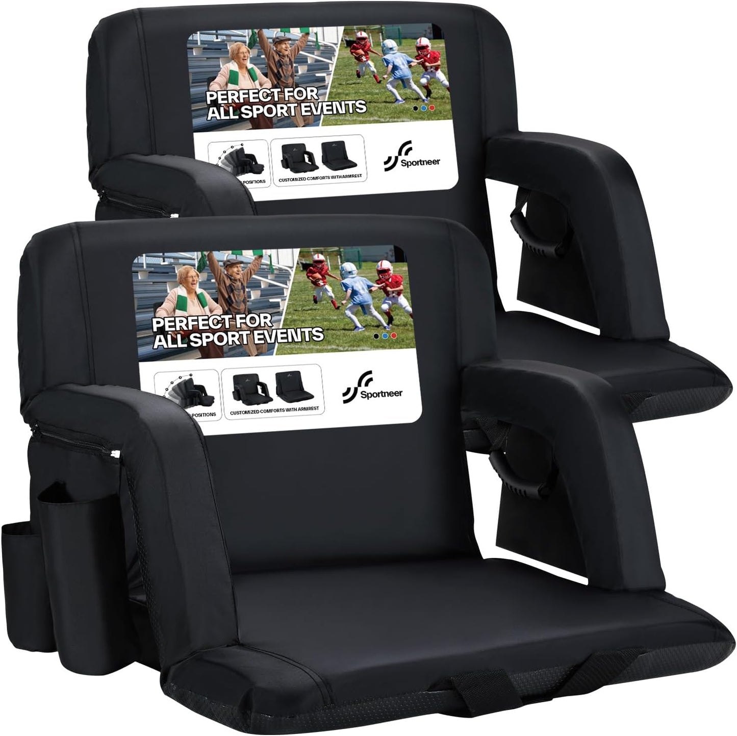 Sportneer Bleacher Chairs: Extra Wide Comfy Cushion Seats