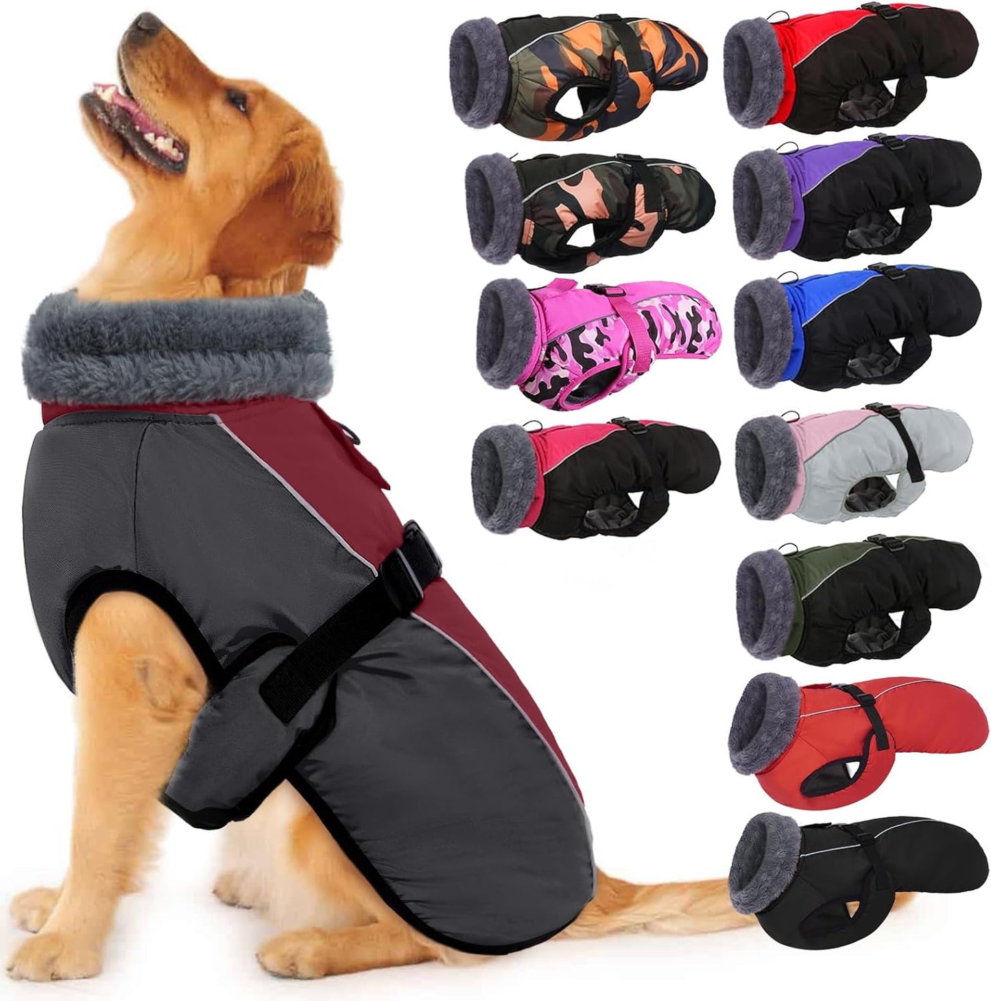 IECOii XXL Dog Coat - Warm, Waterproof Jacket for Large Dogs